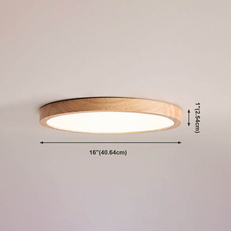 Plafonnier LED de forme ronde, montage encastré en bois de Style Simple et moderne pour le salon
