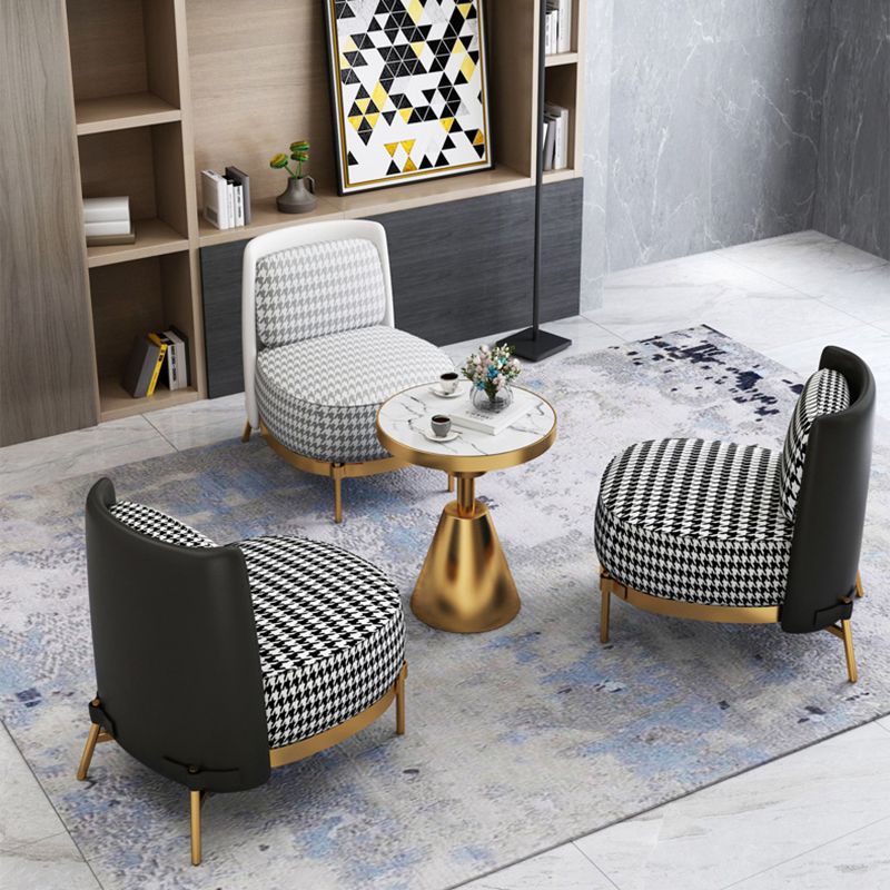 Contemporary Faux Leather and Linen Sofa Sloped Arm Standard Sofa