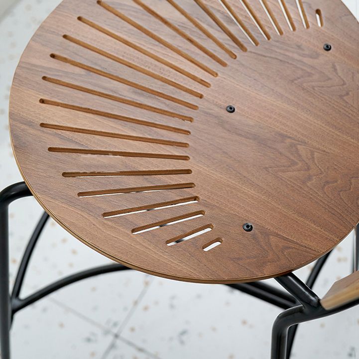 Industrial Full Back Counter Stool Armless Stackable Bar Chair with Metal Legs