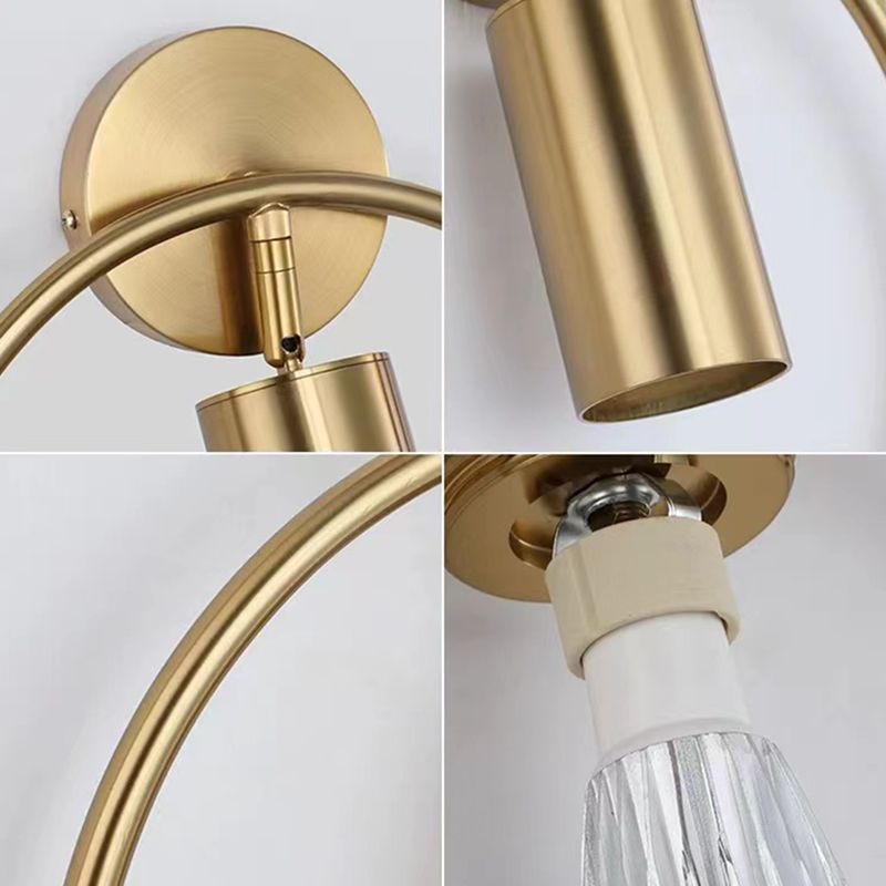 Black/Golden Single Modern Wall Mounted Sconce Metallic Wall Light