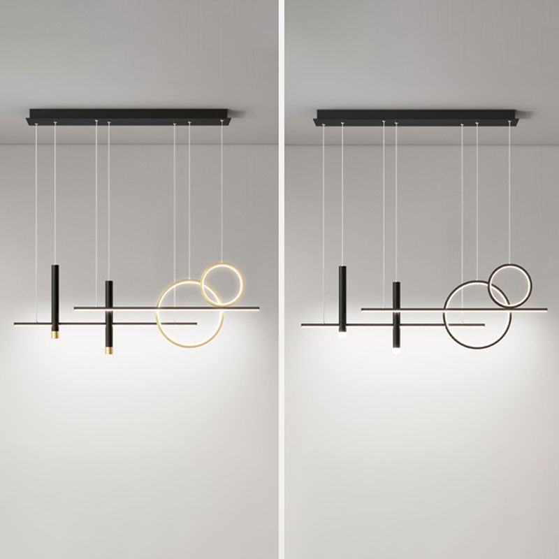 Luce isola a led in ferro battuto in moderna luce a sospensione in gel di silice di lusso per sala da pranzo