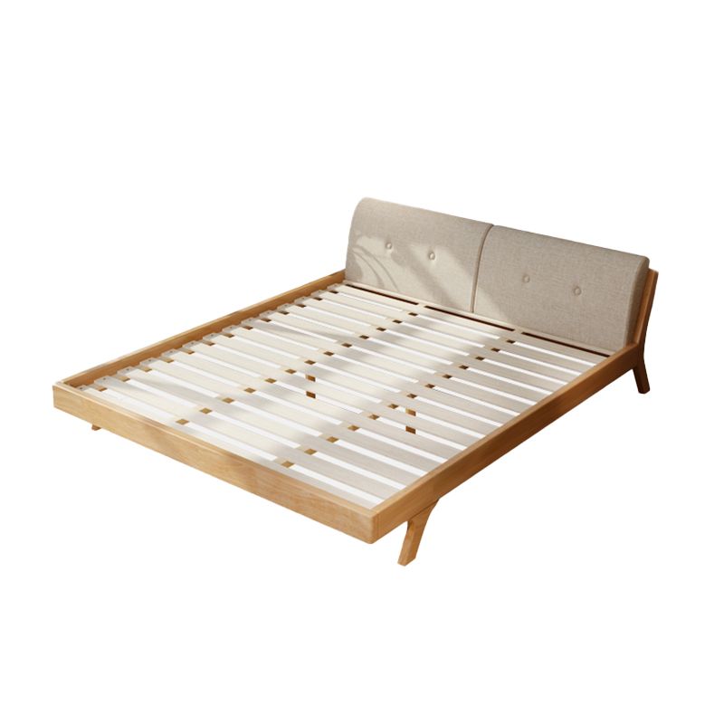Contemporary Wooden Standard Bed, Upholstered Headboard Bed Frame