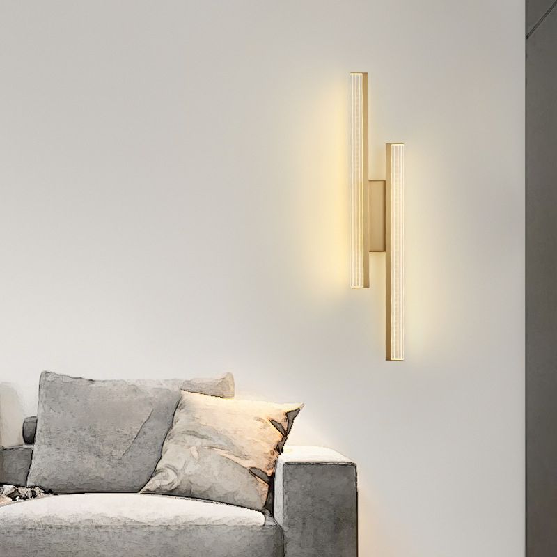 2-Light Linear Wall Light Modern Metal Wall Lights for Living Room