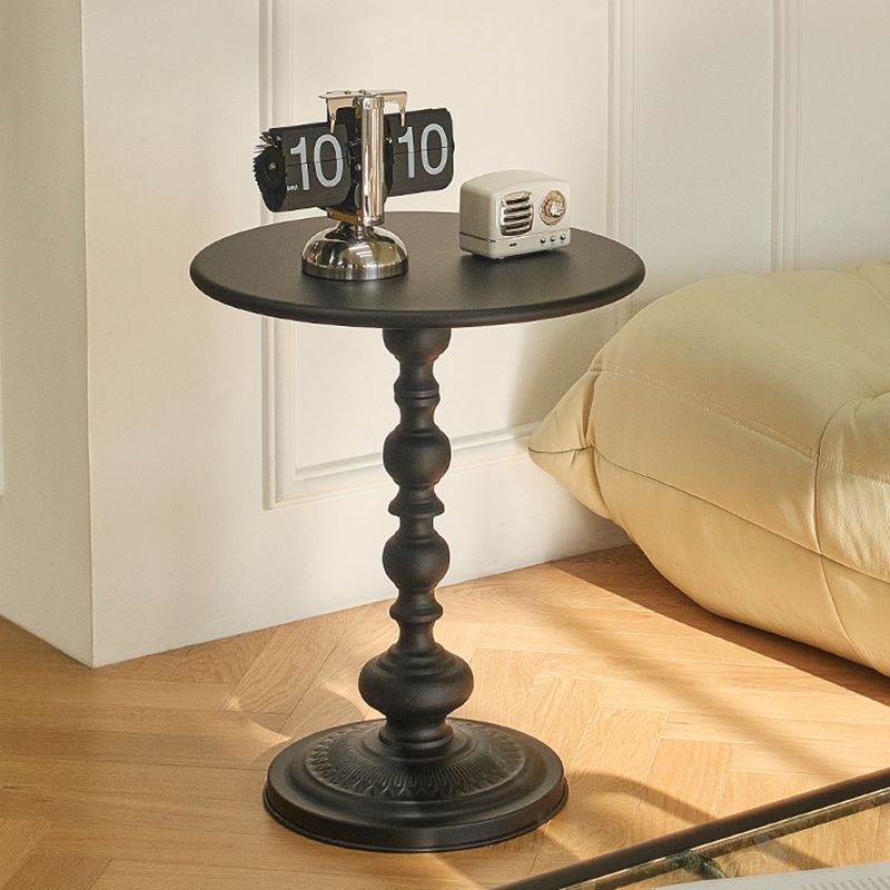 Modernistic Metal Round Side End Table 20.5" Tall Pedestal End Table