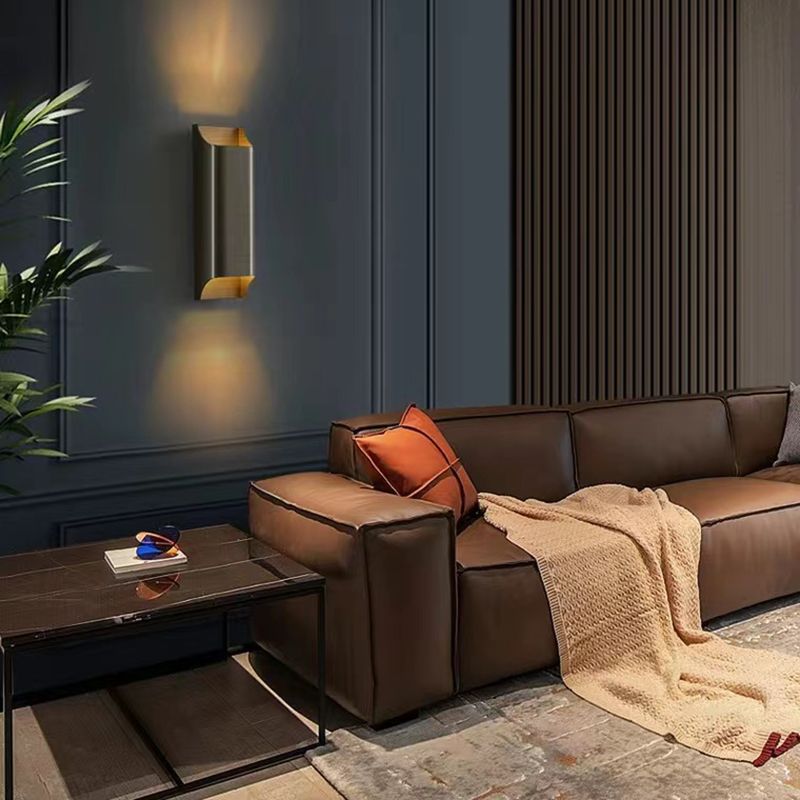 Modernism Wall Sconce Black Sconce Lighting with Copper for Hallway