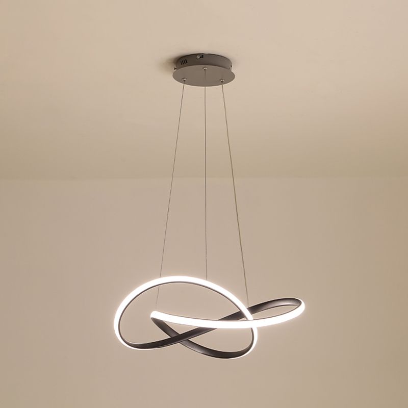 Estilo moderno forma espiral arenniier de metal 1 lámpara de lámpara de luz luz