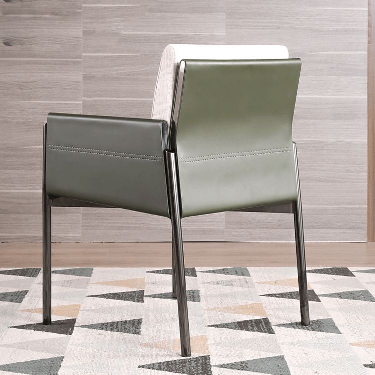 Contemporary Fabric Dining Room Chair Upholstered Arm Single Chair