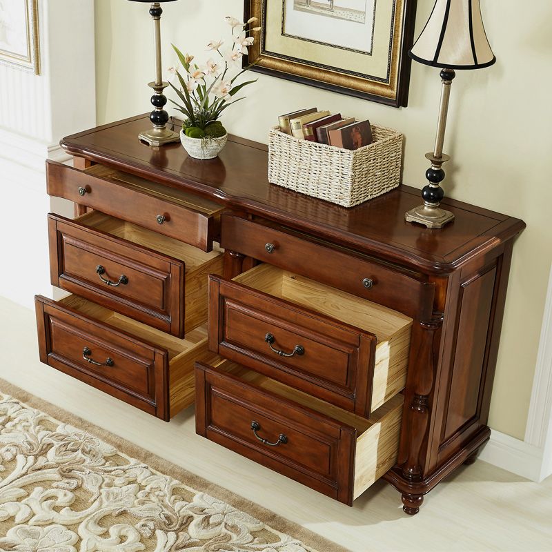 Traditional Storage Chest Solid Wood Dresser with 3/4/6/7/9 Drawers