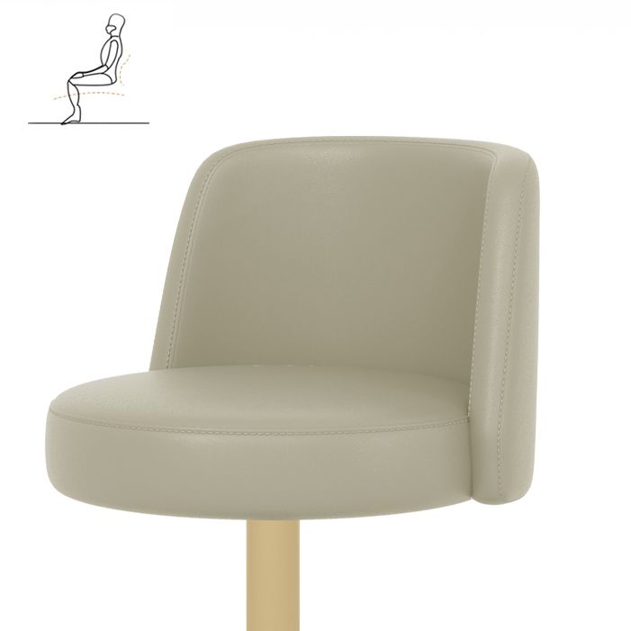 Glam Style Liftable Bar Stool PU Leather Counter Bar Stool with Metal Legs for Home