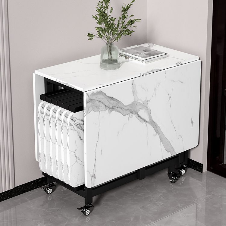 Simplicity Style Rectangle Wood Dining Site Table with Drop-Leaf