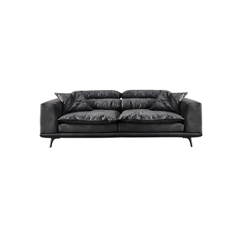Square Armrest Cushioning Backrest Black Metal Sofa Legs Black Tech Fabric Sofa Bed