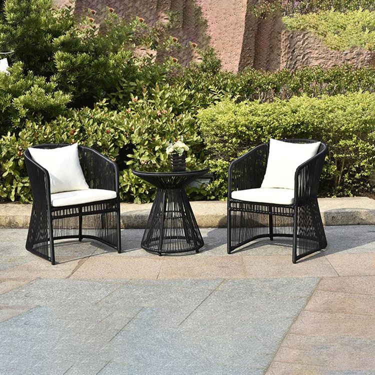 Glass Top Modern Dining Table Set 1/2/3/4/5 Pcs Balck Metal Dining Set