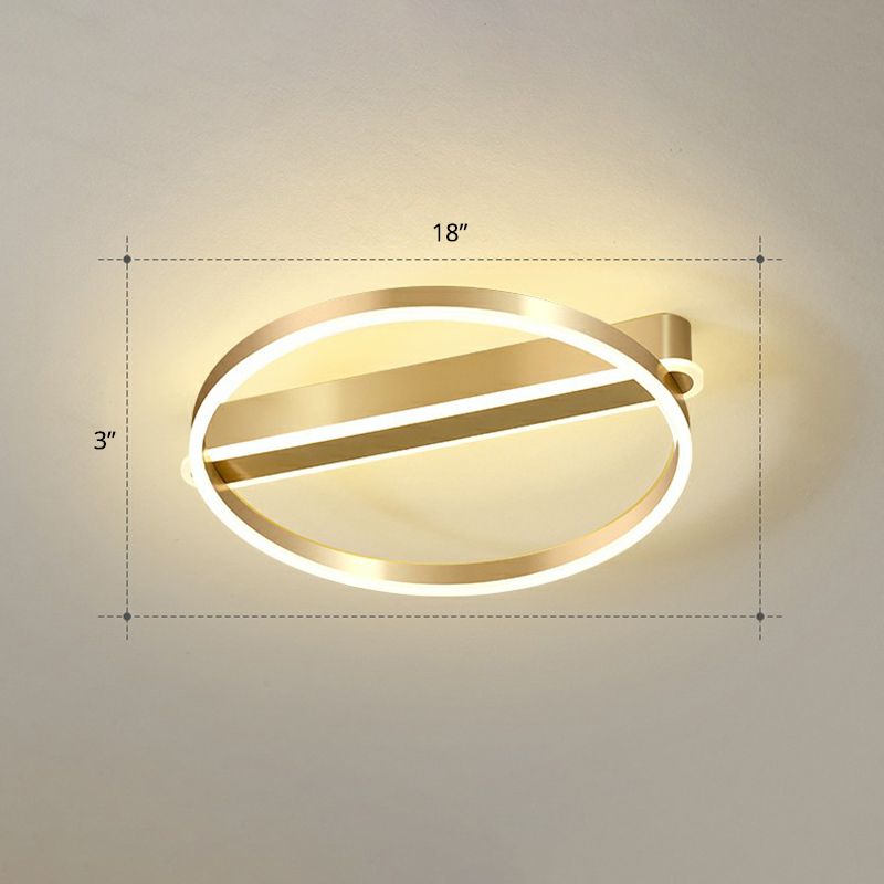 Gold o Flush Mount Halterung Minimalismus Metall LED Flush Mount Ceiling Light for Bedroom