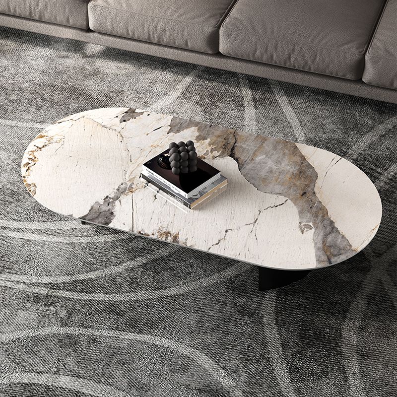 No Distressing Coffee Table Modern 2 Legs Free-Form Single Coffee Table