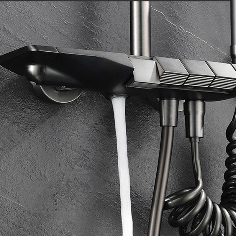 Modern Thermostatic Shower Combo Slide Bar Valve Included Shower System