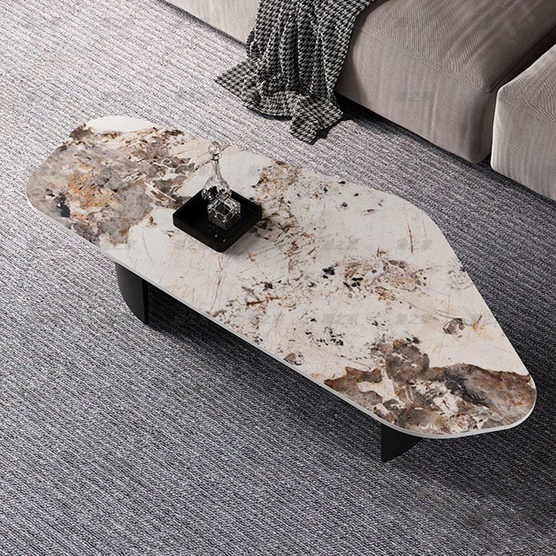 Glam Irregular Slate Top Cocktail Table Sled 15.7" H Coffee Table