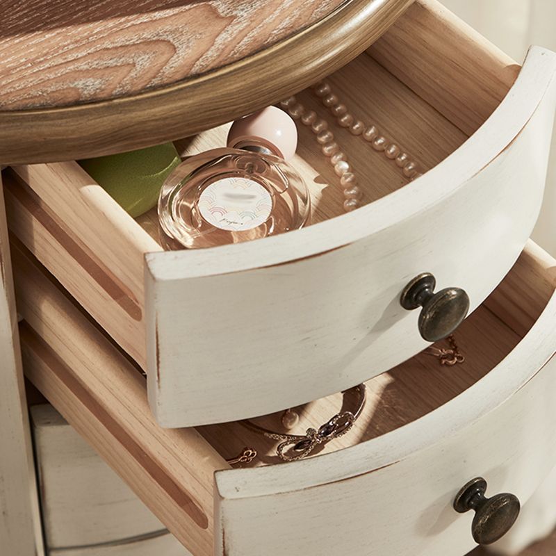 Scandinavian Vertical White Storage Chest with Drawers for Home