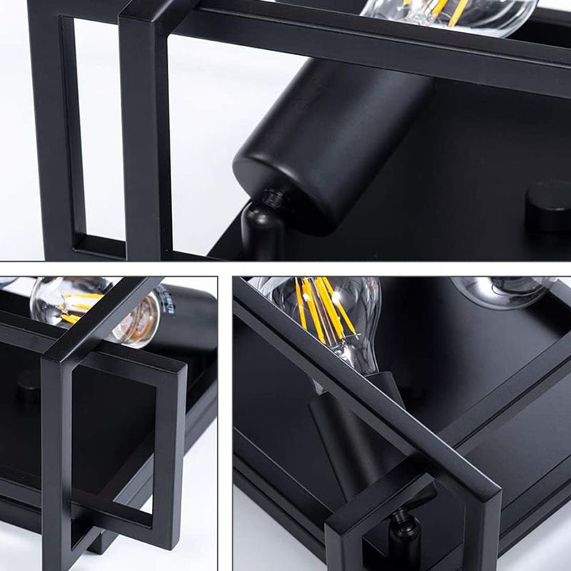 Accesorios de iluminación rectangulares con marco, luces de techo de montaje semiempotrado de hierro de estilo Industrial, 2 luces, para pasillo de restaurante