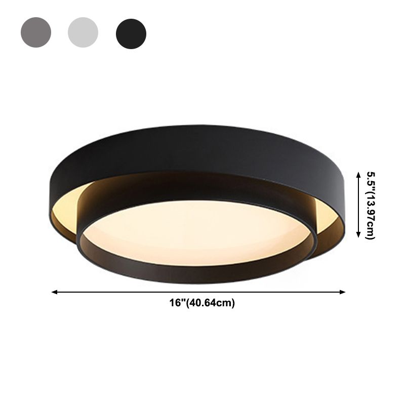 Luminaire de plafond en fer à montage encastré à LED circulaire concis et moderne avec abat-jour en acrylique