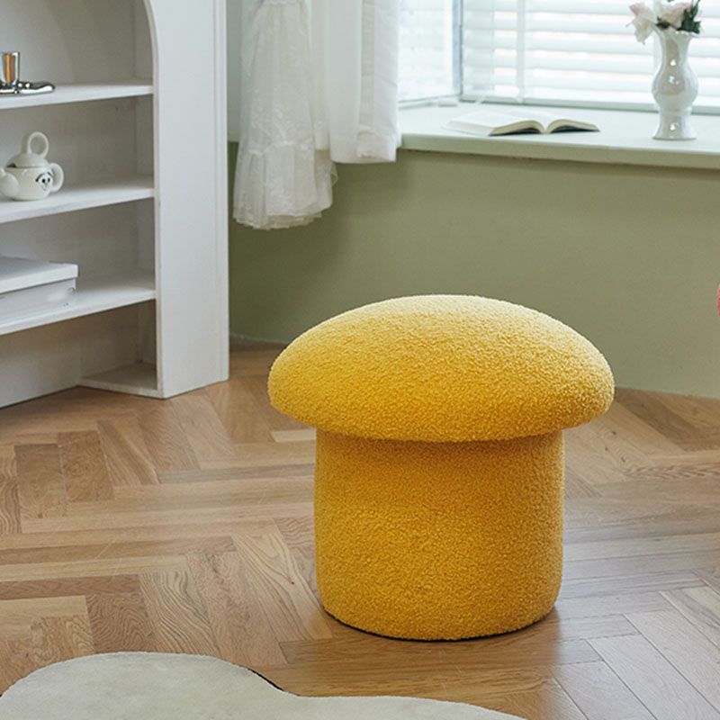 Solid Color Flannel Standard Stool Modern Style Simple Mushroom Stool