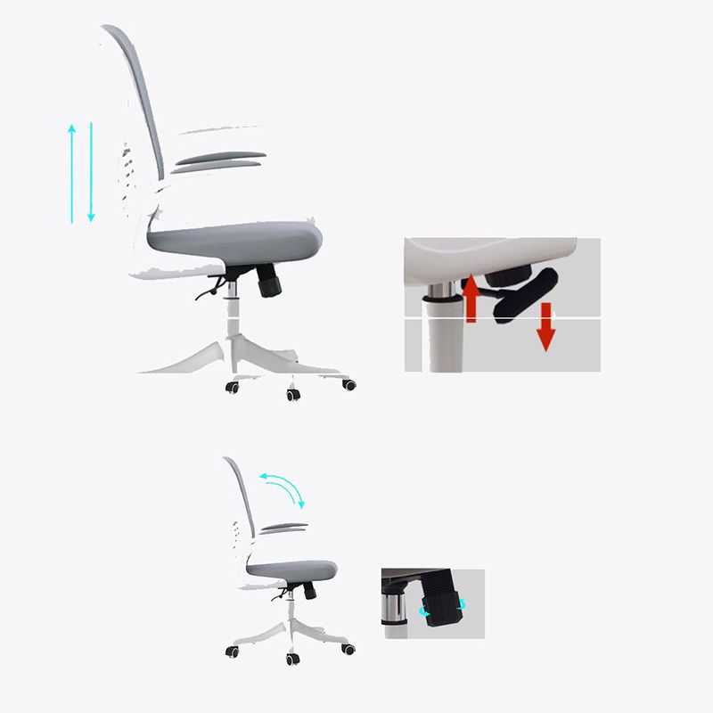 High Back Office Chair with Sponge Cushion Adjustable Arm Nylon Office Chair