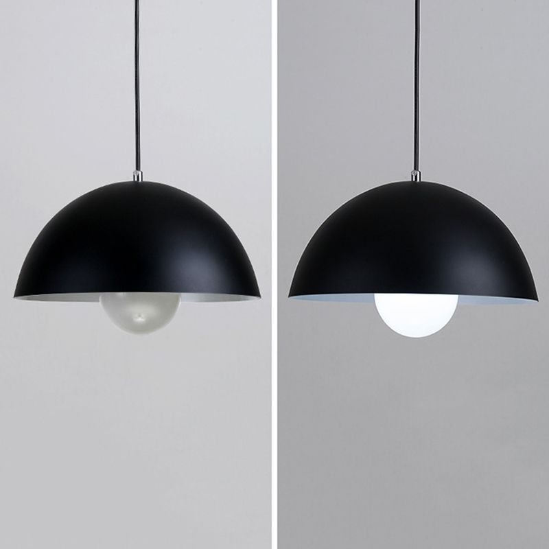 Dining Room Macron Hanging Light Bowl Shape Single Light Metal Modern Pendant Light