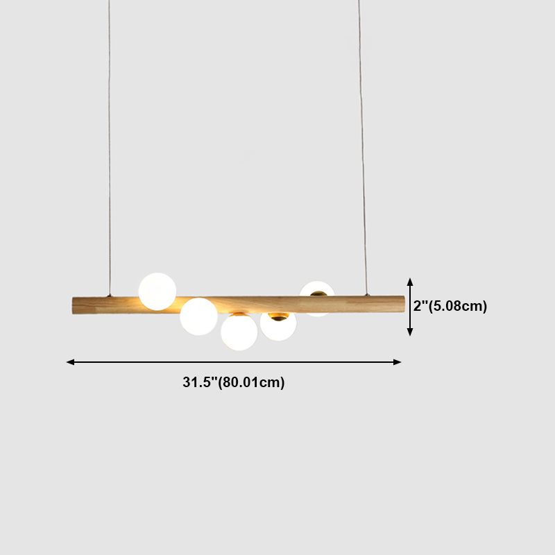 Modern Style Linear Hanging Island Lights White Glass Pendant Light Fixtures