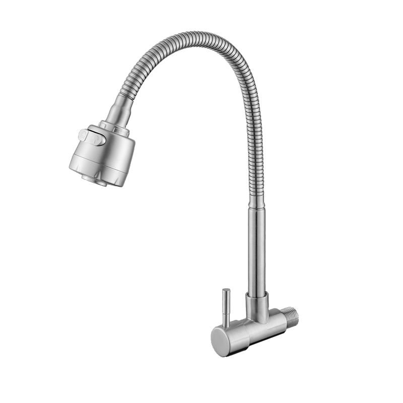 Modern Metal Single Handle Kitchen Faucet Wall Mounted Faucet in Chrome