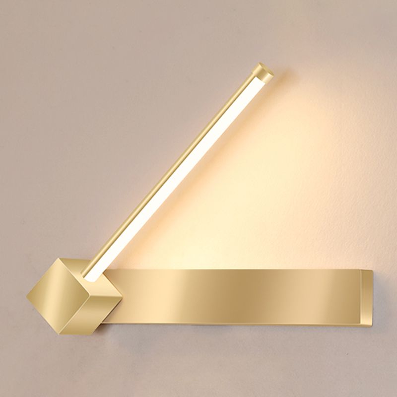 Modern Metal Wall Sconce Linear Shape Wall Light with Silicone Shade in Gold for Bedroom
