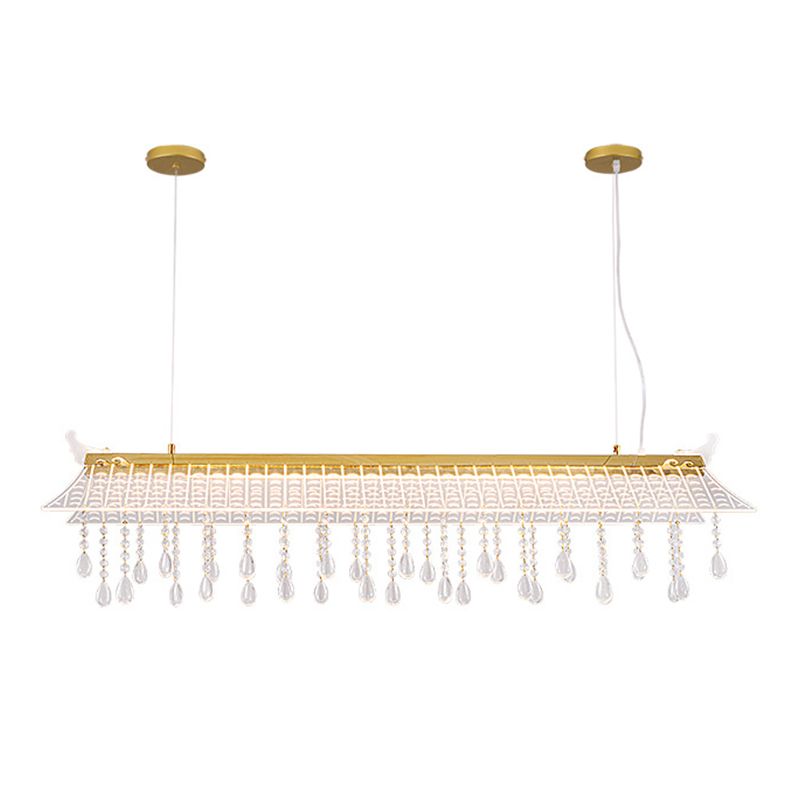 Modern Single Golden Kitchen Island Lighting LED Ceiling Light with Crystal