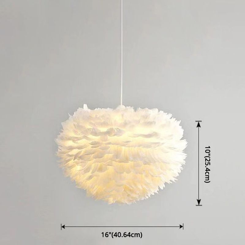 Heart Bedroom Hanging Ceiling Light Metal Nordic Style Hanging Pendant Lamp in White