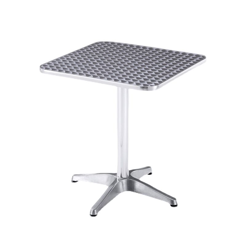 Stainless Steel Dining Table Industrial Pedestal Dining Table in Stainless Steel
