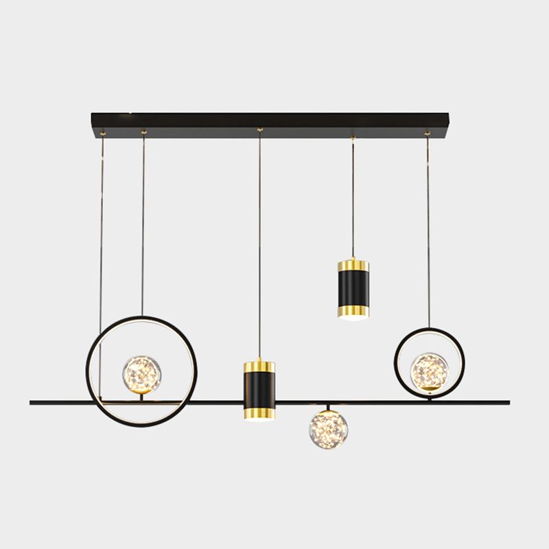 Modern LED Pendant Lights Slim Rectangular Linear Hanging Ceiling Light