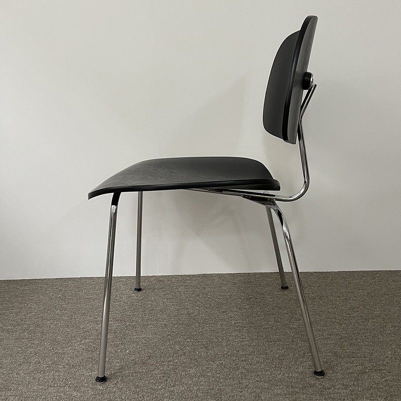 Modern Style Wooden Dining Chairs Open Back Dining Side Chair with Metal Legs