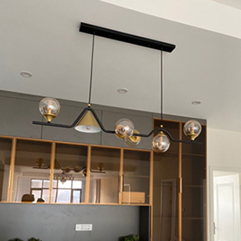 Sala da pranzo Isola Light Light Style Modern Style Isola Accensione con sfera di vetro