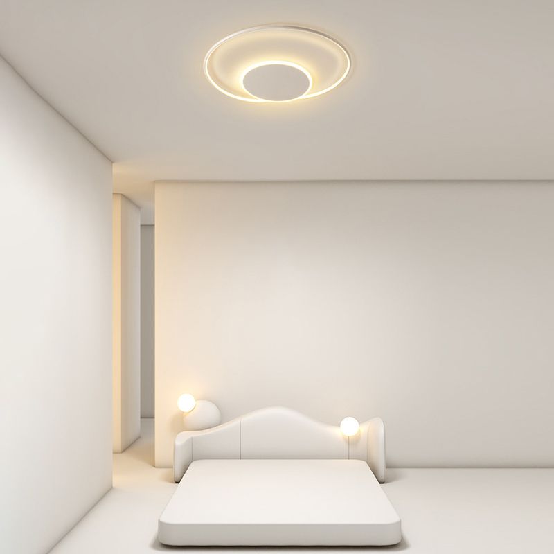 Unique Shape Flush Lighting Modern Metal 2 Lights Flush Mount Lighting