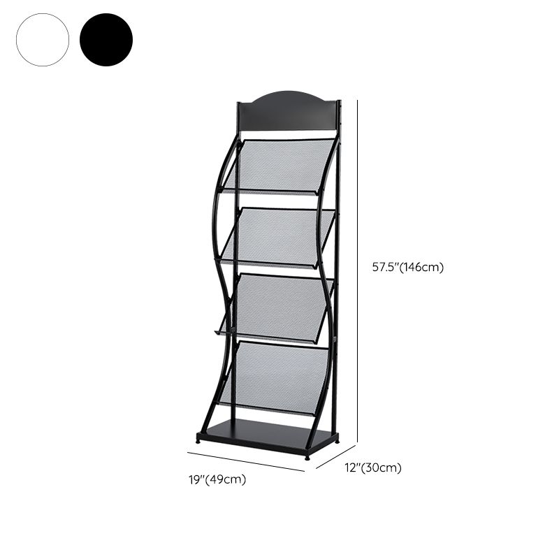 Metal Contemporary Vertical Bookshelf Closed Back Bookcase with Shelves