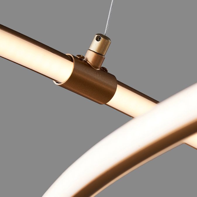 Modern Metal Sockets Chandelier Living Room Linear LED Hanging Pendant Lights