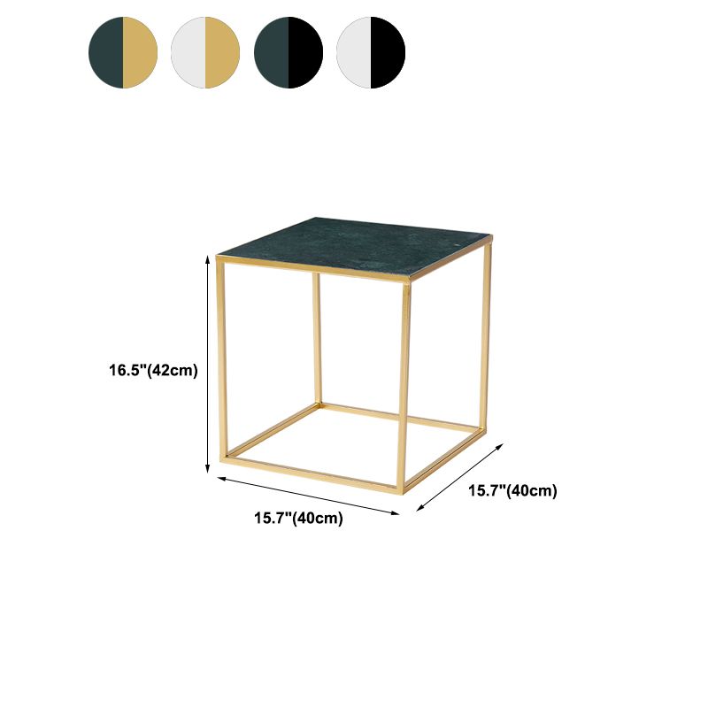 Glam Frame Coffee Table Slate Square Cocktail Table for Living Room