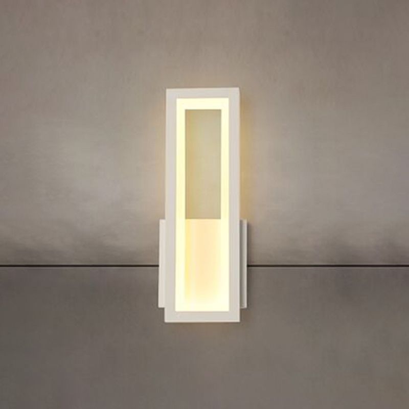 1 Light Rectangle Wall Mounted Lamps Modern Style Metal Wall Sconces