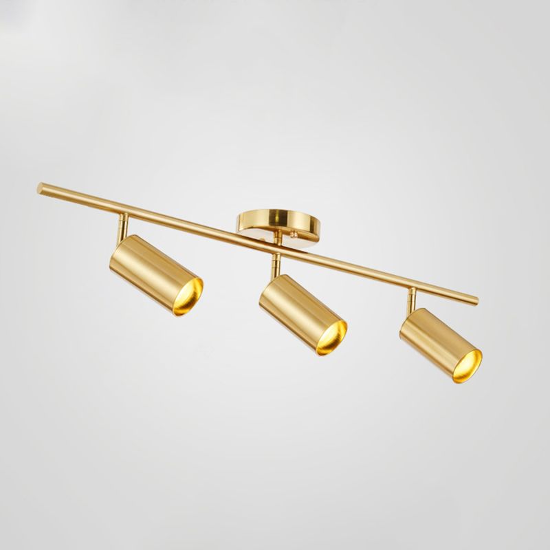 Luz de pista nórdica montada en superficie en sala de estar dorada, tienda de ropa para el hogar, iluminación comercial semimontada