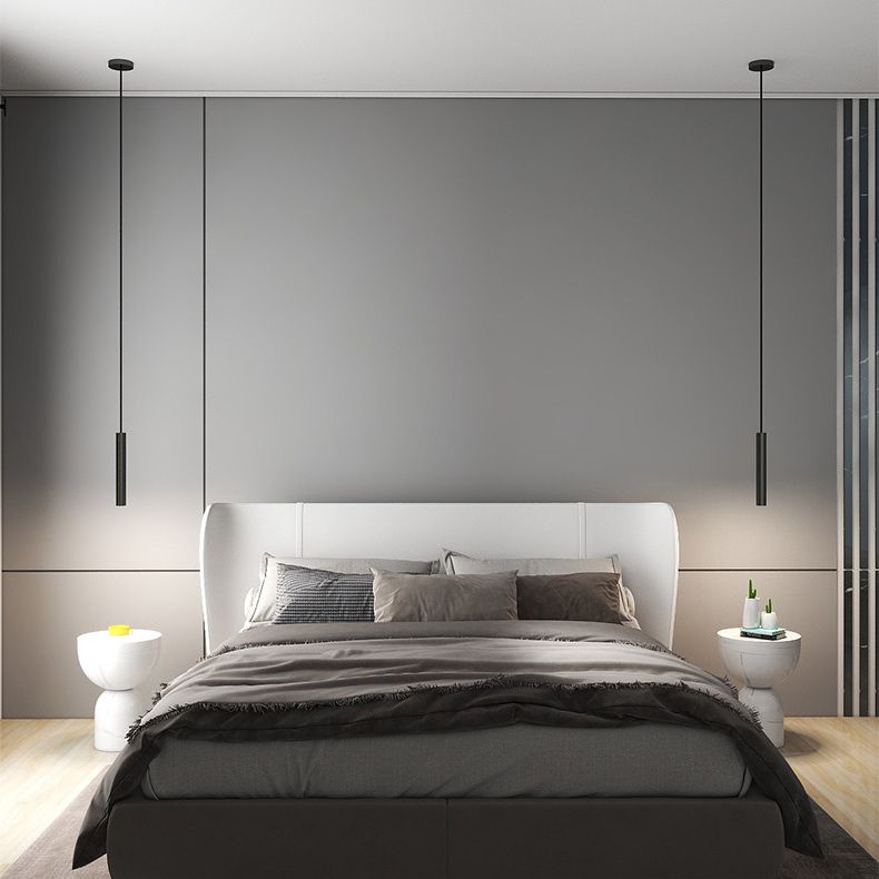 Black Line Shape One-Light Pendant Light Modern Pendant Lighting for Bedroom