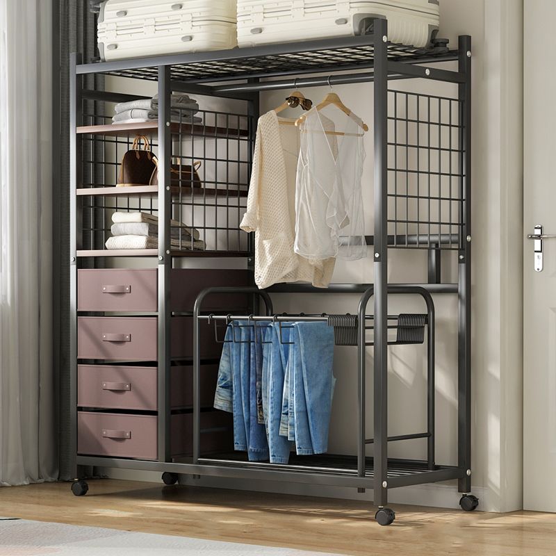 Contemporary Freestanding Wardrobe Closet Home Metal Wardrobe