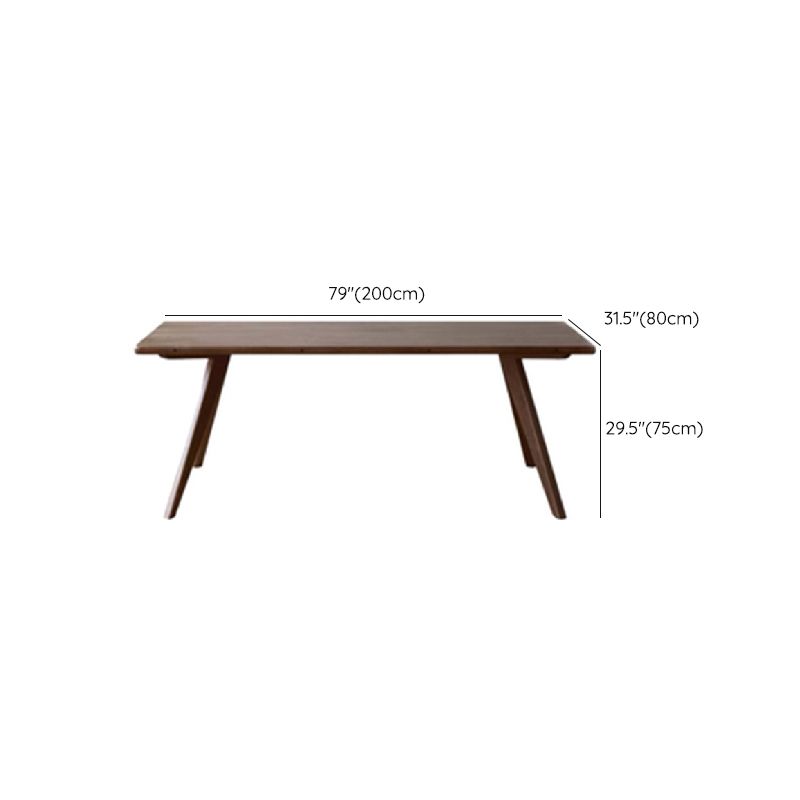 Rectangle Brown Base Dining Table Modern Pine Table for Kitchen