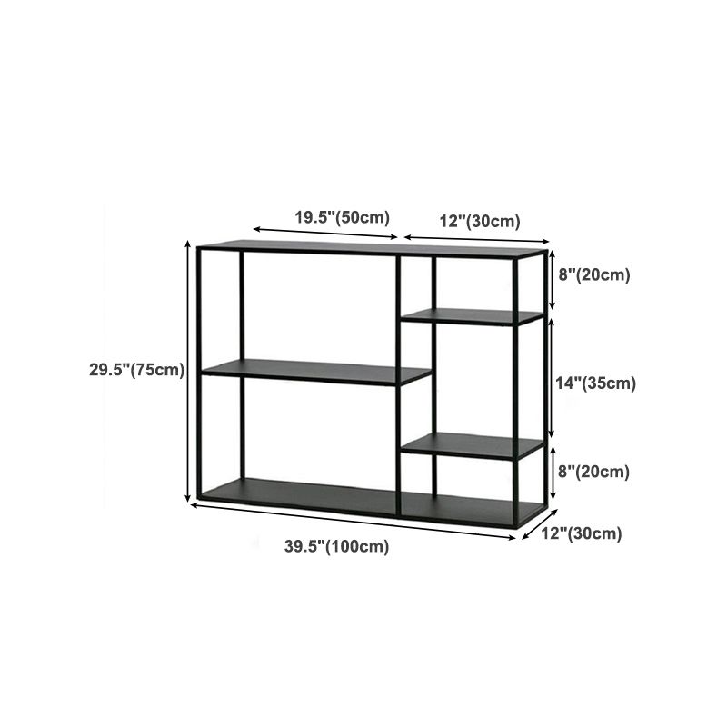 Minimalist Open Etagere Bookcase with Metal Rectangular Shelves Bookcase