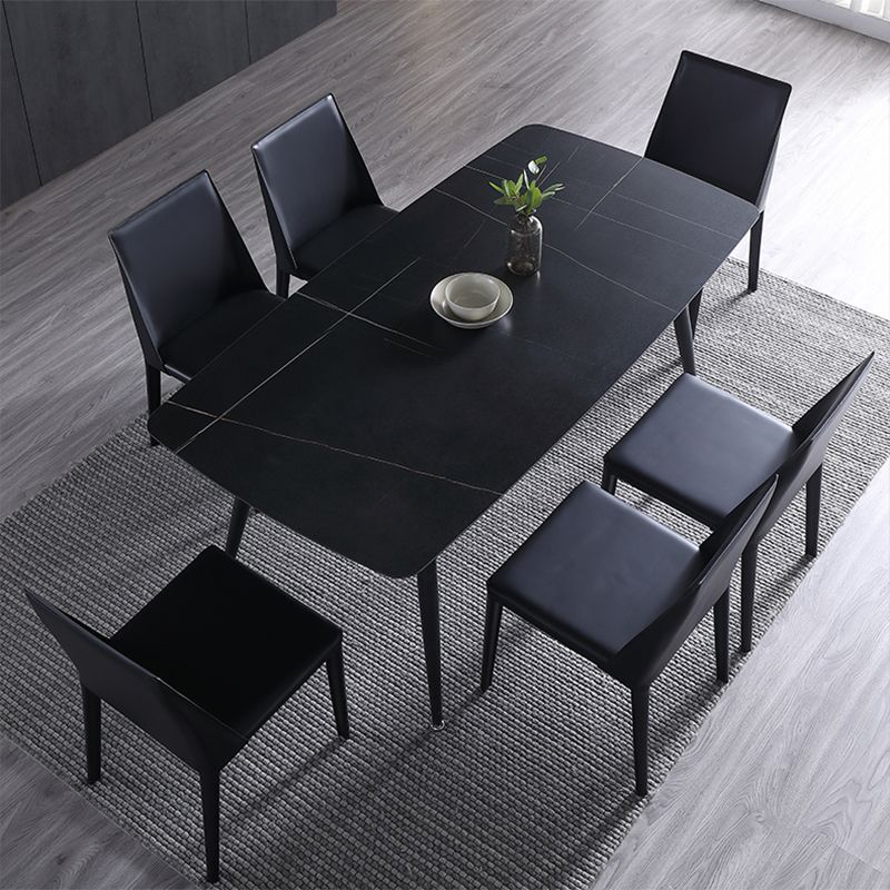 Rectangle Dining Table Industrial Stone Dining Table with 4 Legs