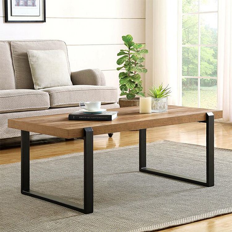 Rectangle Solid Wood Coffee Table Sled Coffee Cocktail Table