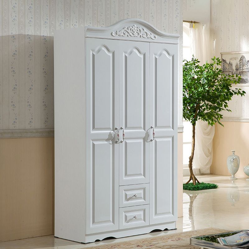 Bedroom Hinged Door Storage Cabinet Manufactured Wood Victorian Cabinet with Drawers