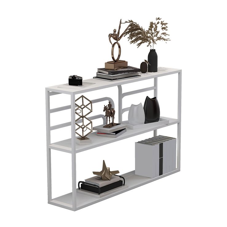 9.84" W Contemporary Console Accent Table Antique Finish Console Sofa Table in Metal