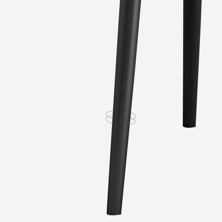 Silla de comedor moderna Parsons curvada de cuero con acabado mate